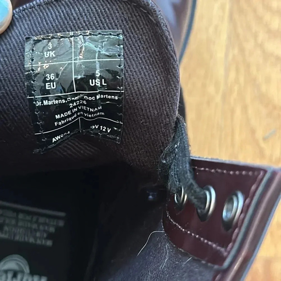 Dr Martens sz 5 burgundy vegan leather great pre owned condition lace up boots - Picture 8 of 10